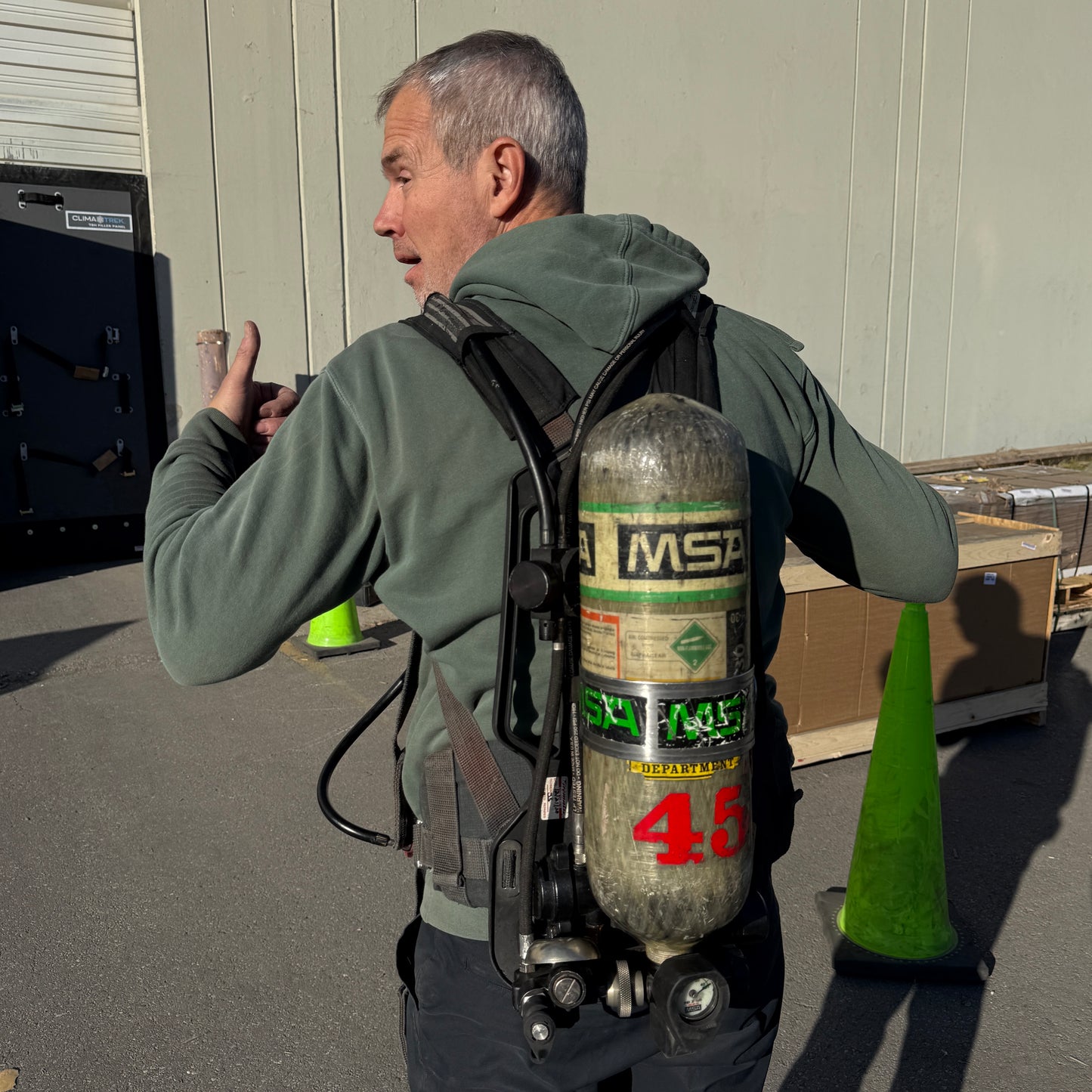 Z@ MSA (*PARTS ONLY*) FireHawk M7 SCBA Air Pack W/ Tank Firefighter Gear (AS-IS)