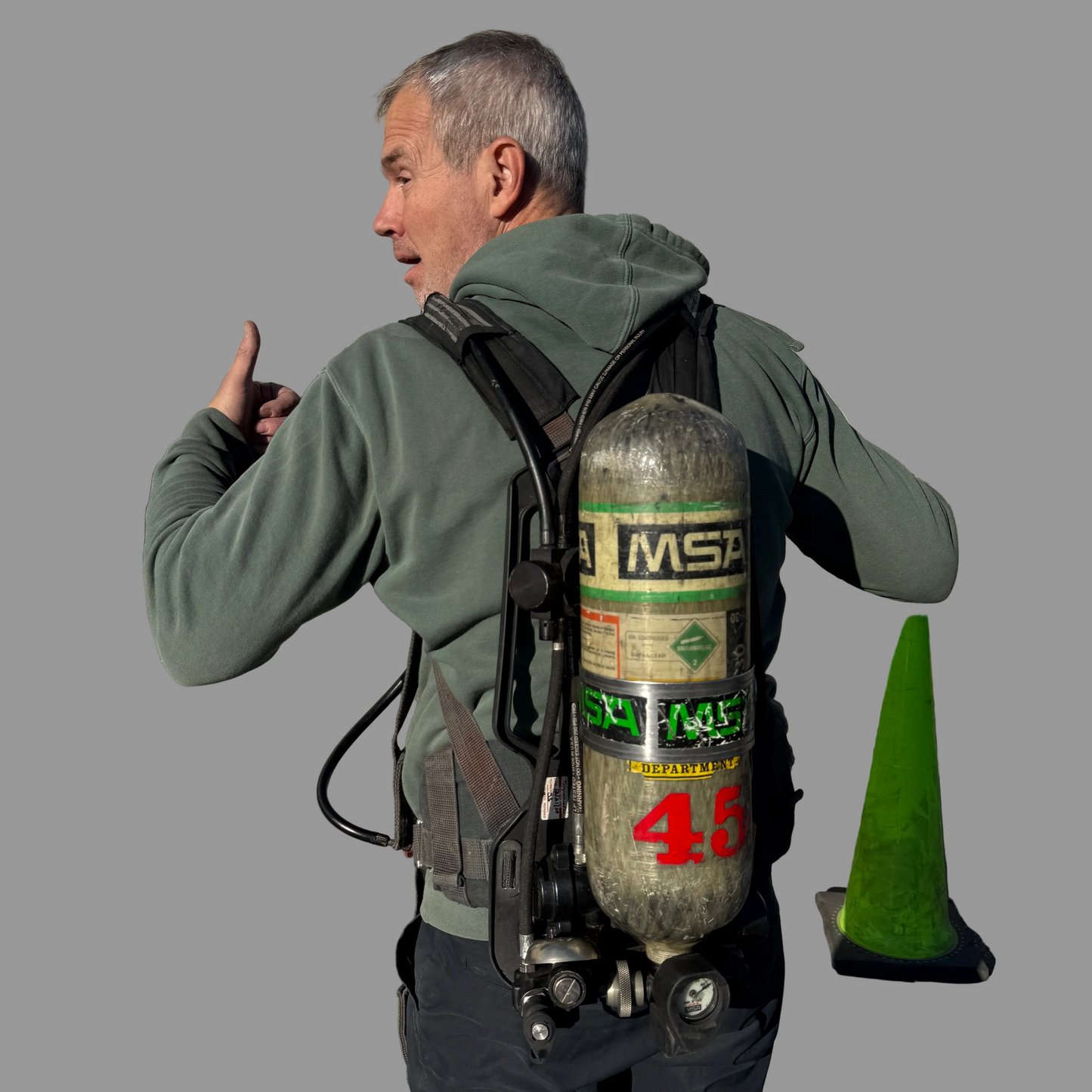 Z@ MSA (*PARTS ONLY*) FireHawk M7 SCBA Air Pack W/ Tank Firefighter Gear (AS-IS)