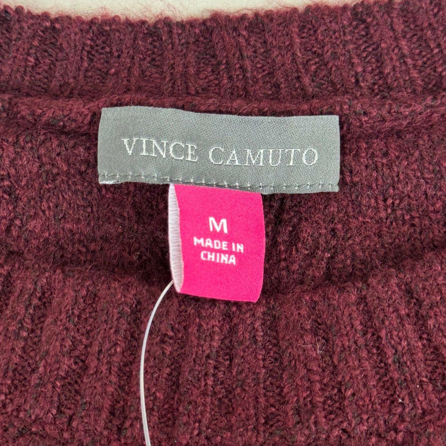 VINCE CAMUTO Cable Knit Sweater Women's Sz-M Wine SC2895
