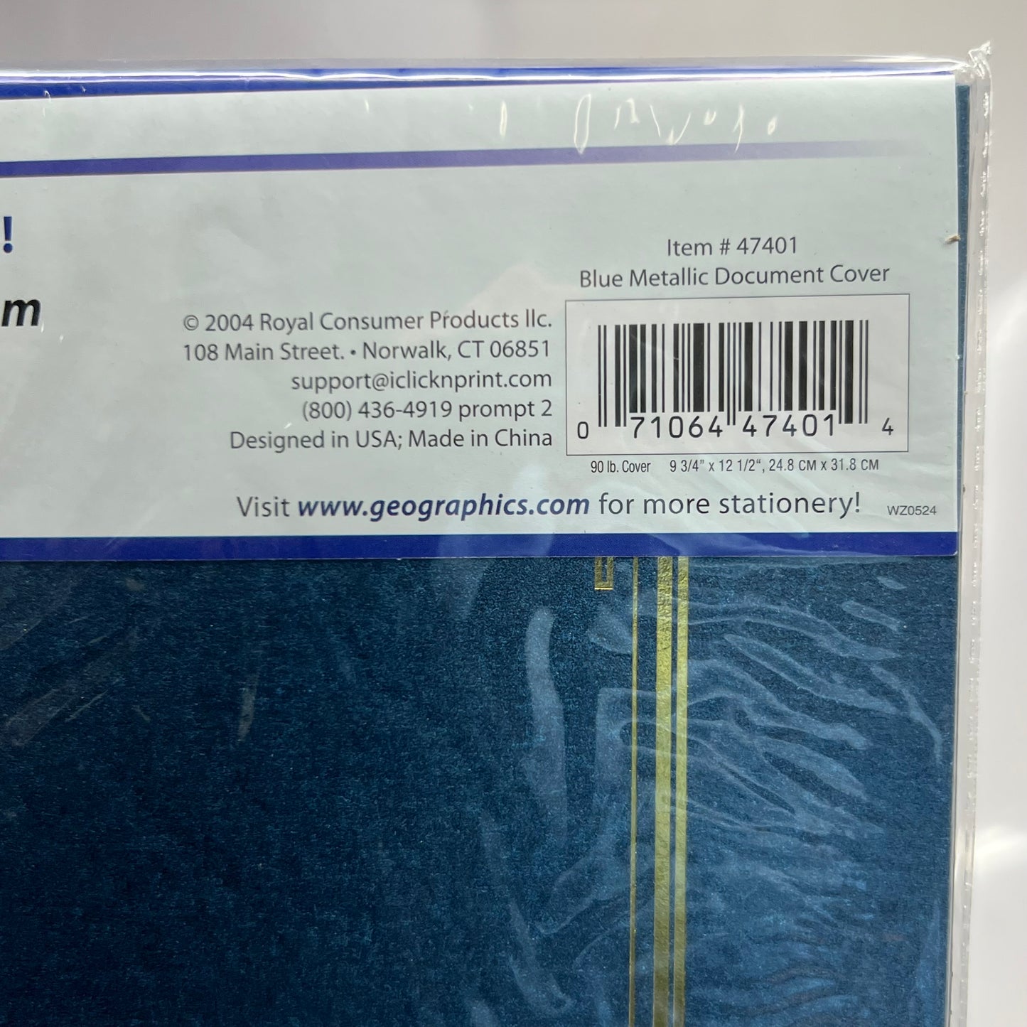 GEOGRAPHICS (6 PACK) Document Covers Sz 8.5" x 11", Metallic Blue 47401