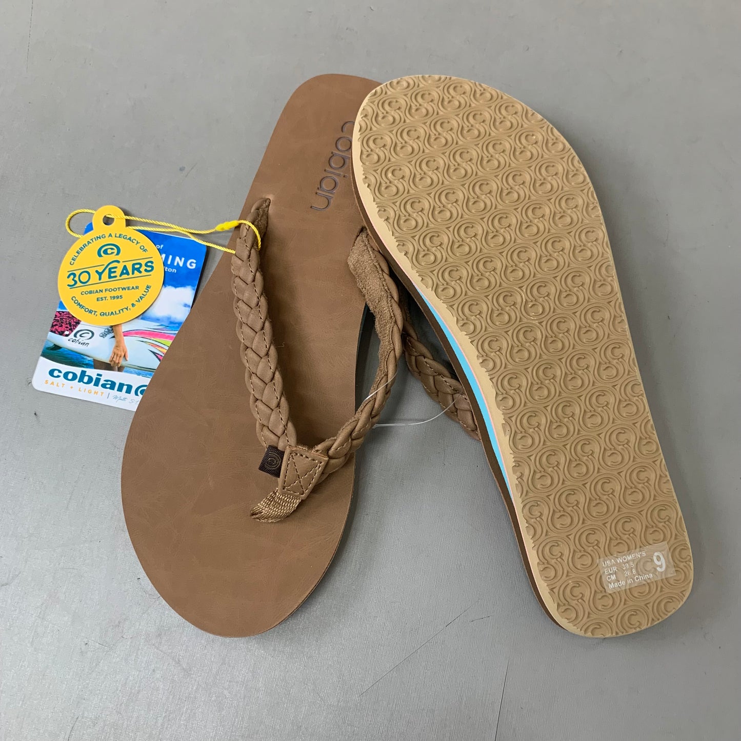 COBIAN Braided Pacifica Sandals Women's SZ 9, EU 41 TAN BBP23-230-9