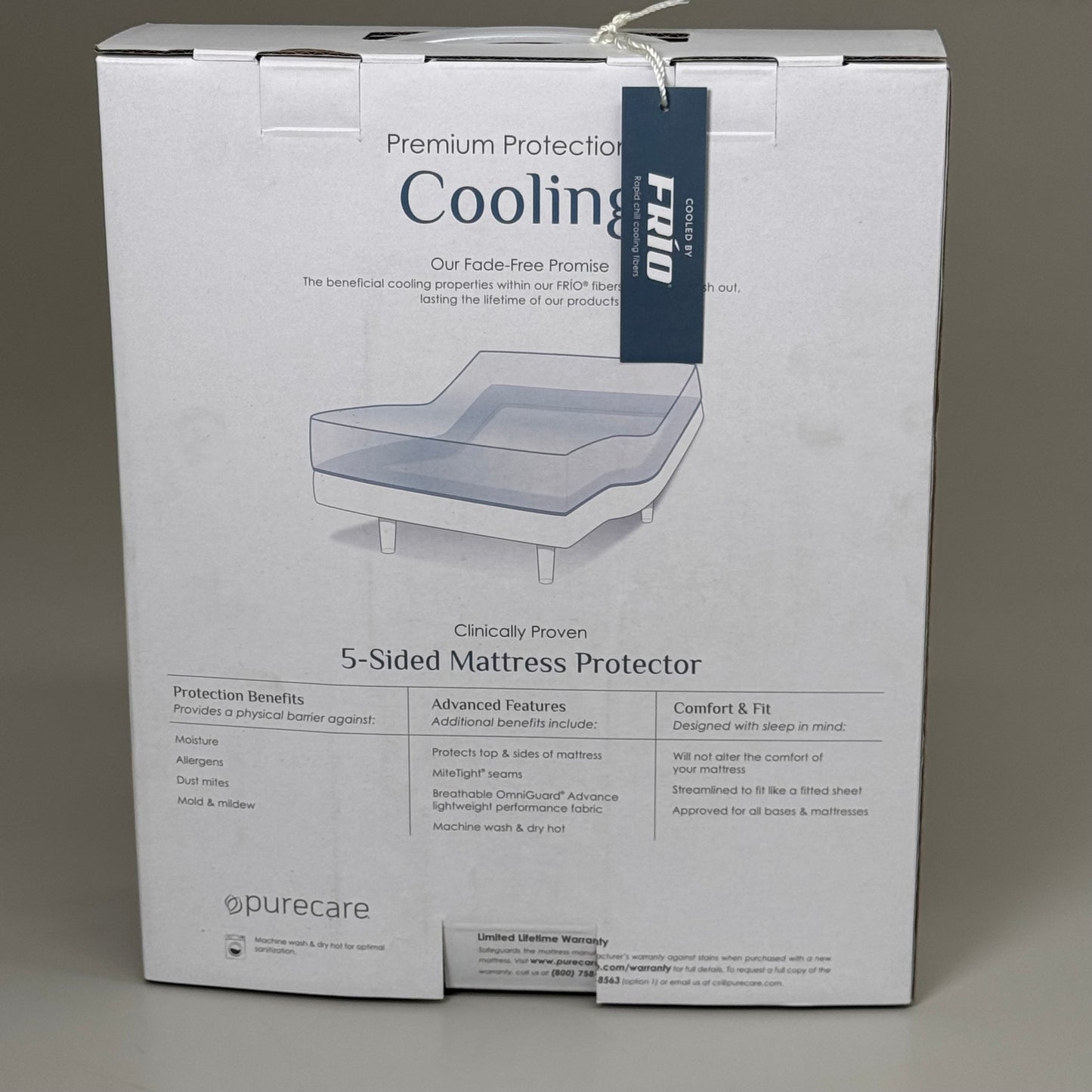 PURECARE Premium Protection Cooling 5-Sided Mattress Protector Cal King FRIOMP72