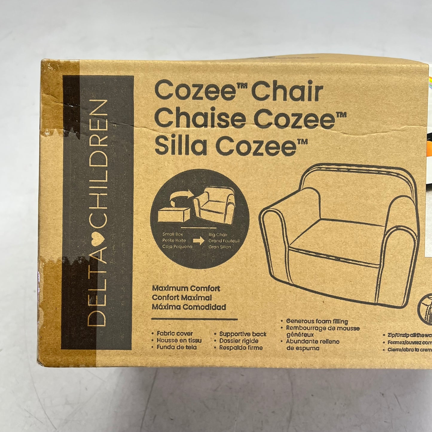 DELTA CHILDREN Cozee Foam Chair  25" x 18" x 20.5" Light Grey 208226-5000