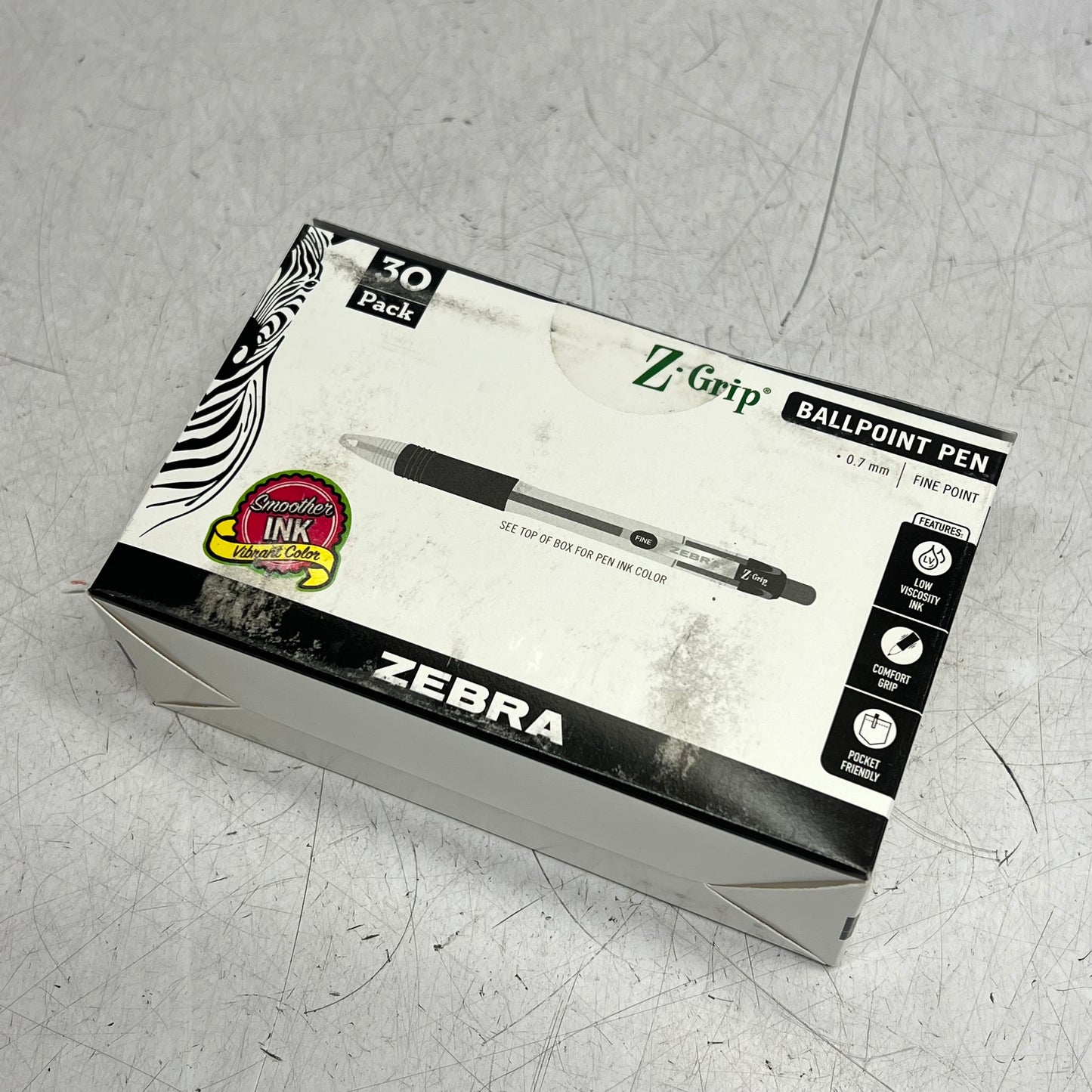 ZEBRA (30 PACK) Pen Z-grip Retractable Ballpoint Pen  0.7mm Black BX-25X30/0820