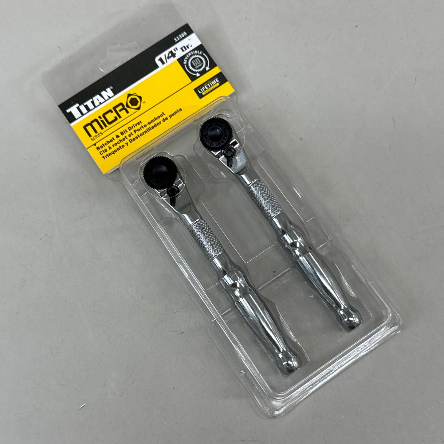 TITAN (2 Piece) Micro Series Ratchet & Bit Driver 1/4" Dr. x 4-1/8" Long 11335