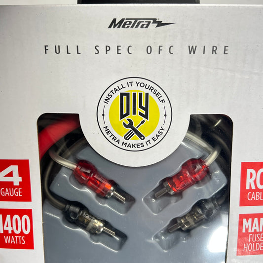 METRA Wire Installation Kit Rca Patch Cables 1400W Amplifier 4AWG BY-AK4P