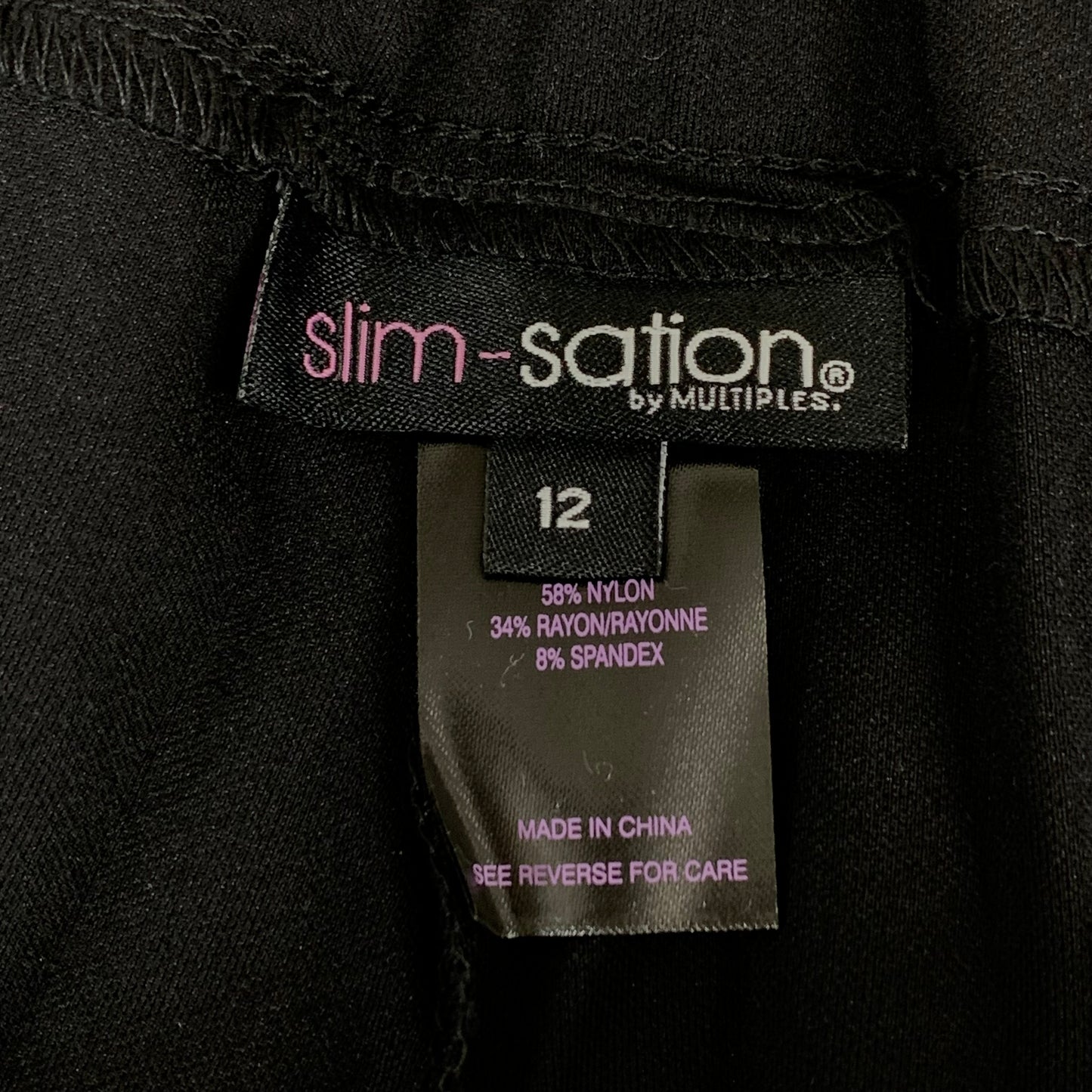 MULTIPLES Relaxed Leg Pant Petite Women's Sz 12 Black