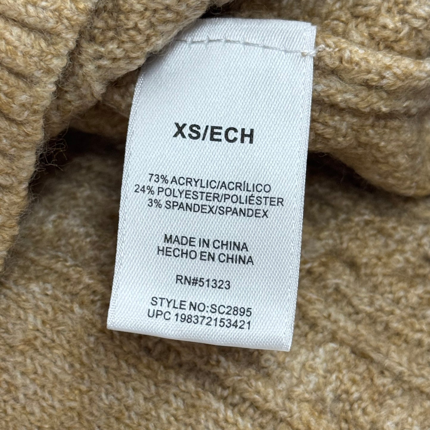 VINCE CAMUTO Cable Knit Sweater Women's Sz-XS Latte Heather SC2895