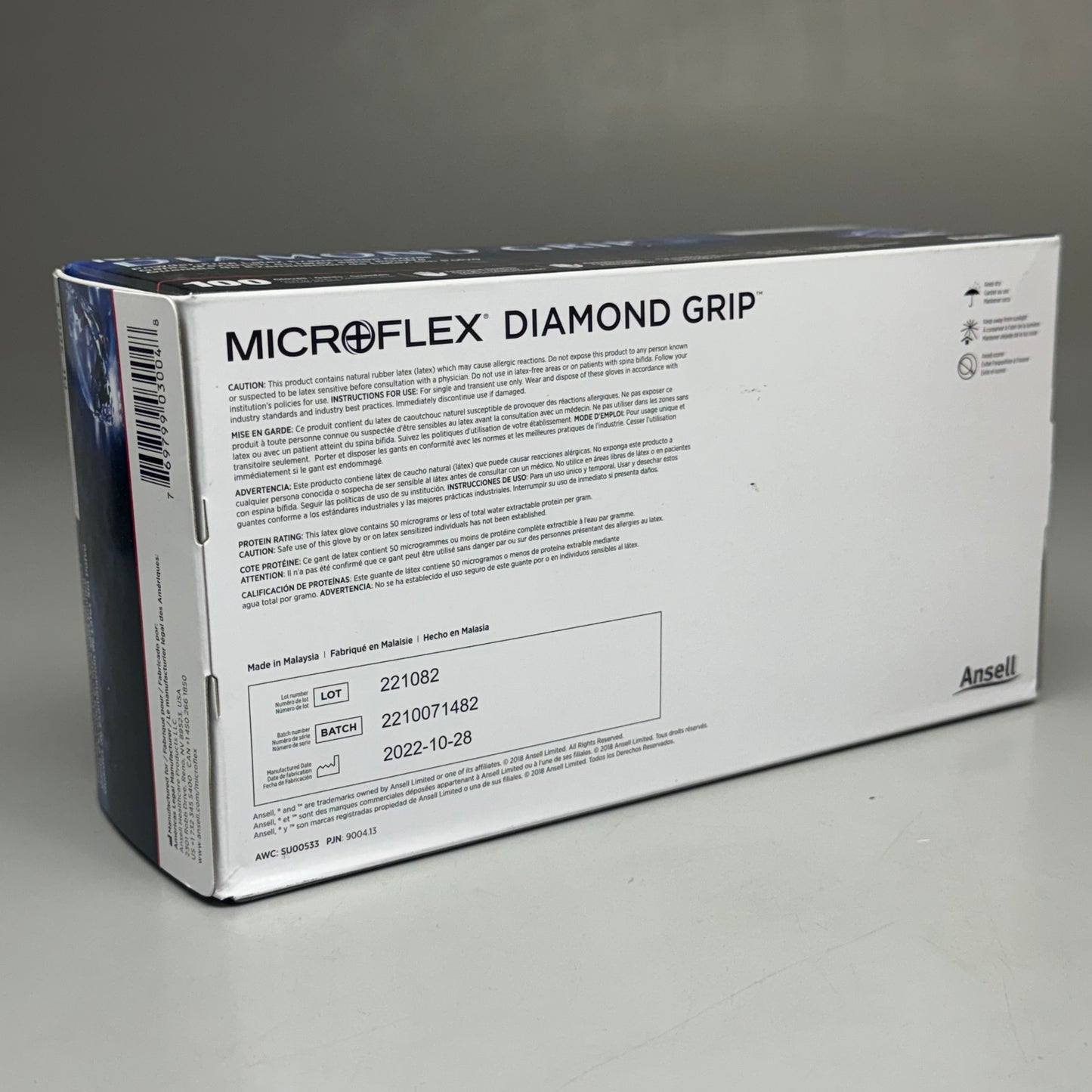 MICROFLEX (100 Pack) Diamond Grip Latex Disposable Gloves Size: XL MF-300-XL