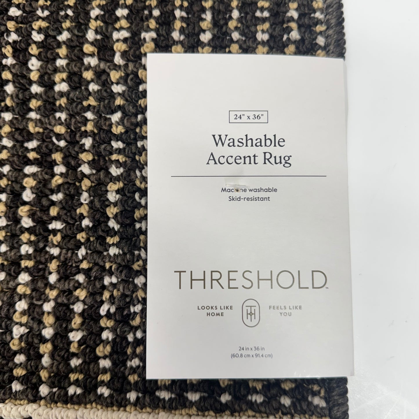 THRESHOLD Threshold Target Area Rug Mat-Jasper Black/Charcoal Sz 24" x 36"