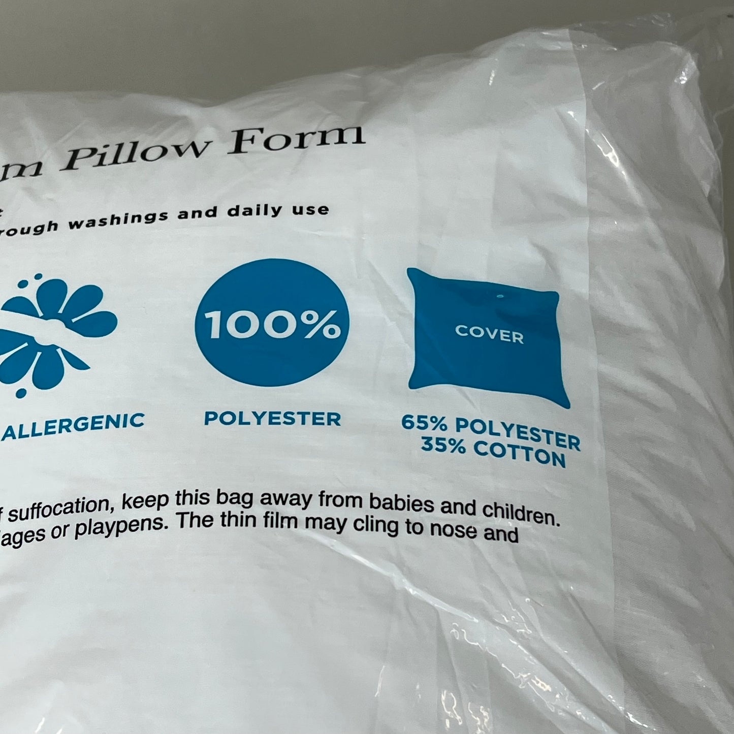 LOOPS & THREAD (2 PACK) Pillow Form Hypo Allergenic 100%Polyester 16"x16" 161164