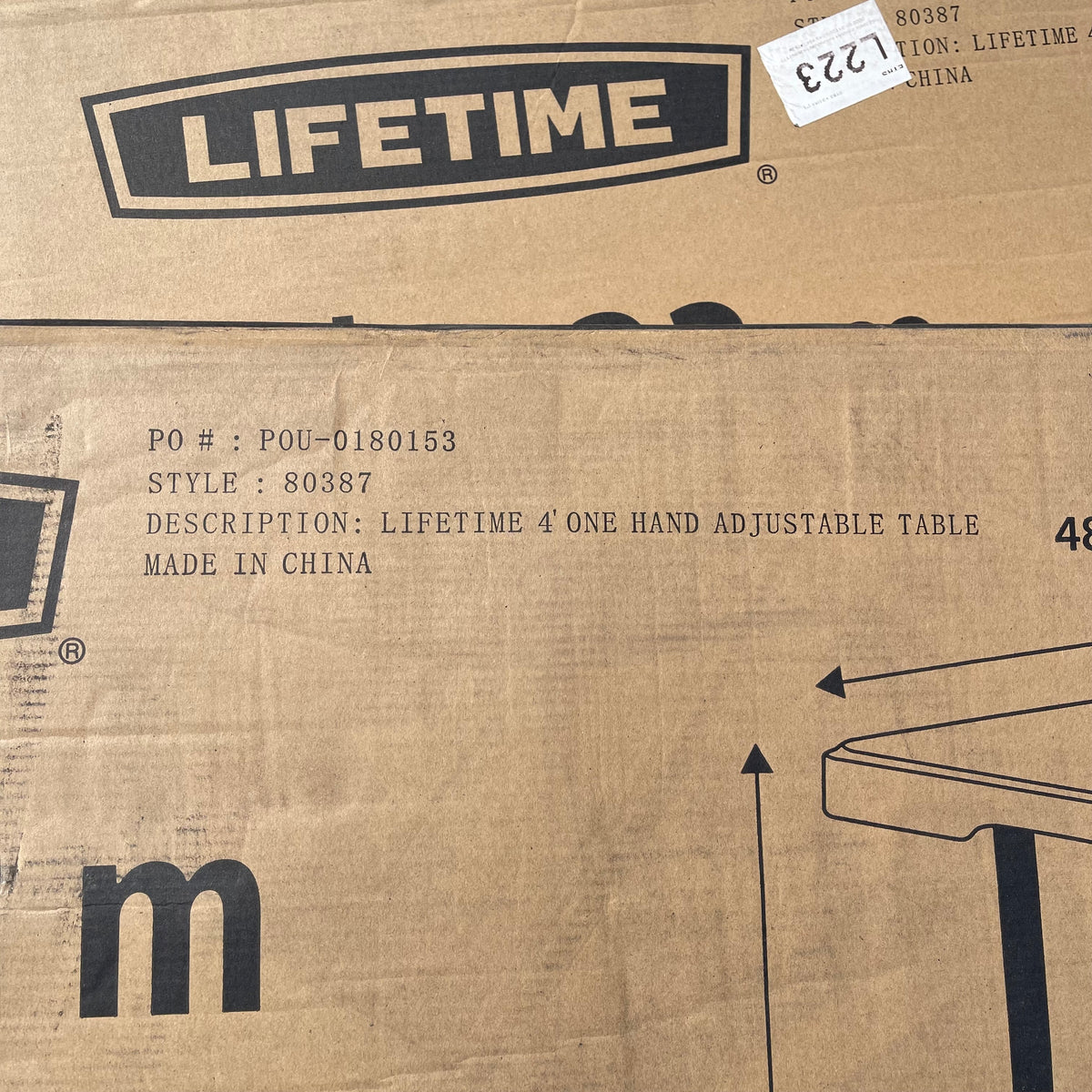 LIFETIME Commercial Adjustable Height Table 4'x2' White 80387