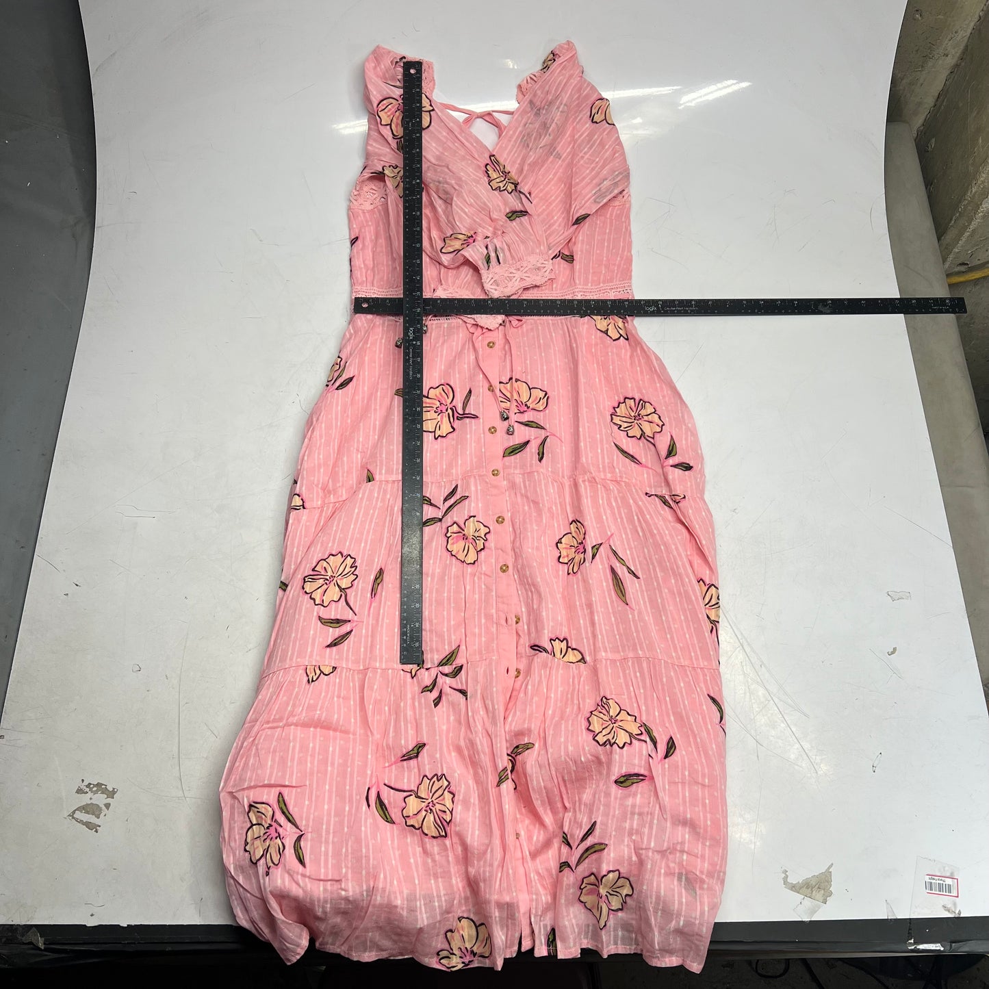 FREE PEOPLE Morning Meadows Long-sleeve Maxi Dress Women's Sz S Pink 10049833