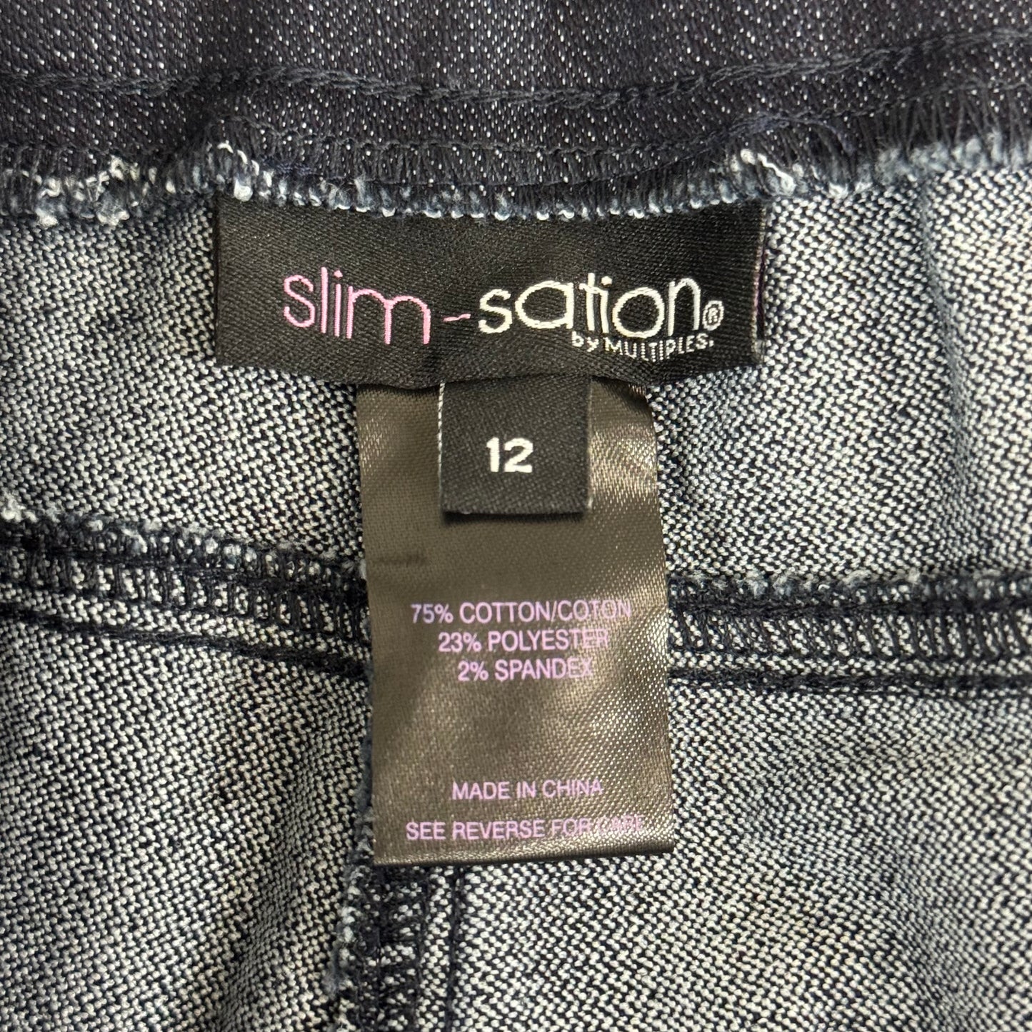 MULTIPLES Narrow Leg Pants Petite Women's Sz 12 Denim M2604P