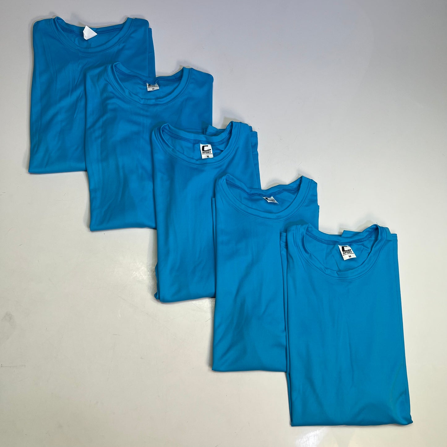 C2 SPORT (5 PACK) Long Sleeve Work Shirts Men's Sz M Bright Blue 520000