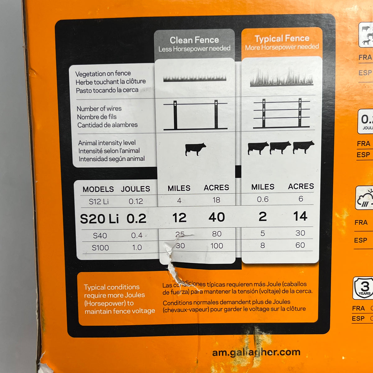 GALLAGHER S20 Lithium Solar Fence Energizer Adaptive Energy Control G350404