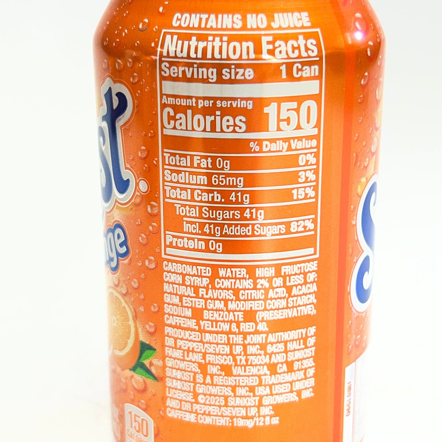 ZA@ SUNKIST (12 PACK) Orange Soda 12 Fl Oz. BB 10/26