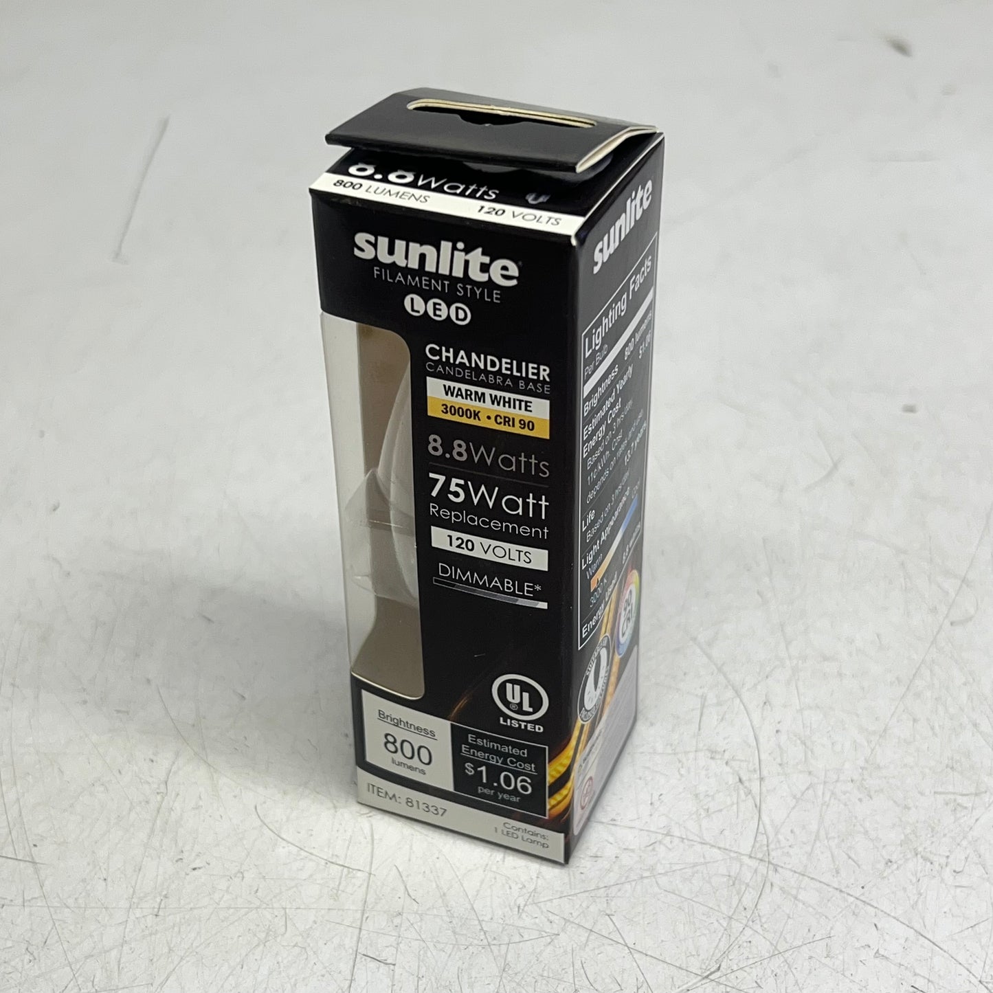 SUNLITE (4 PACK) Filament Light Bulb Chandelier 120 V E12 Warm White 81337