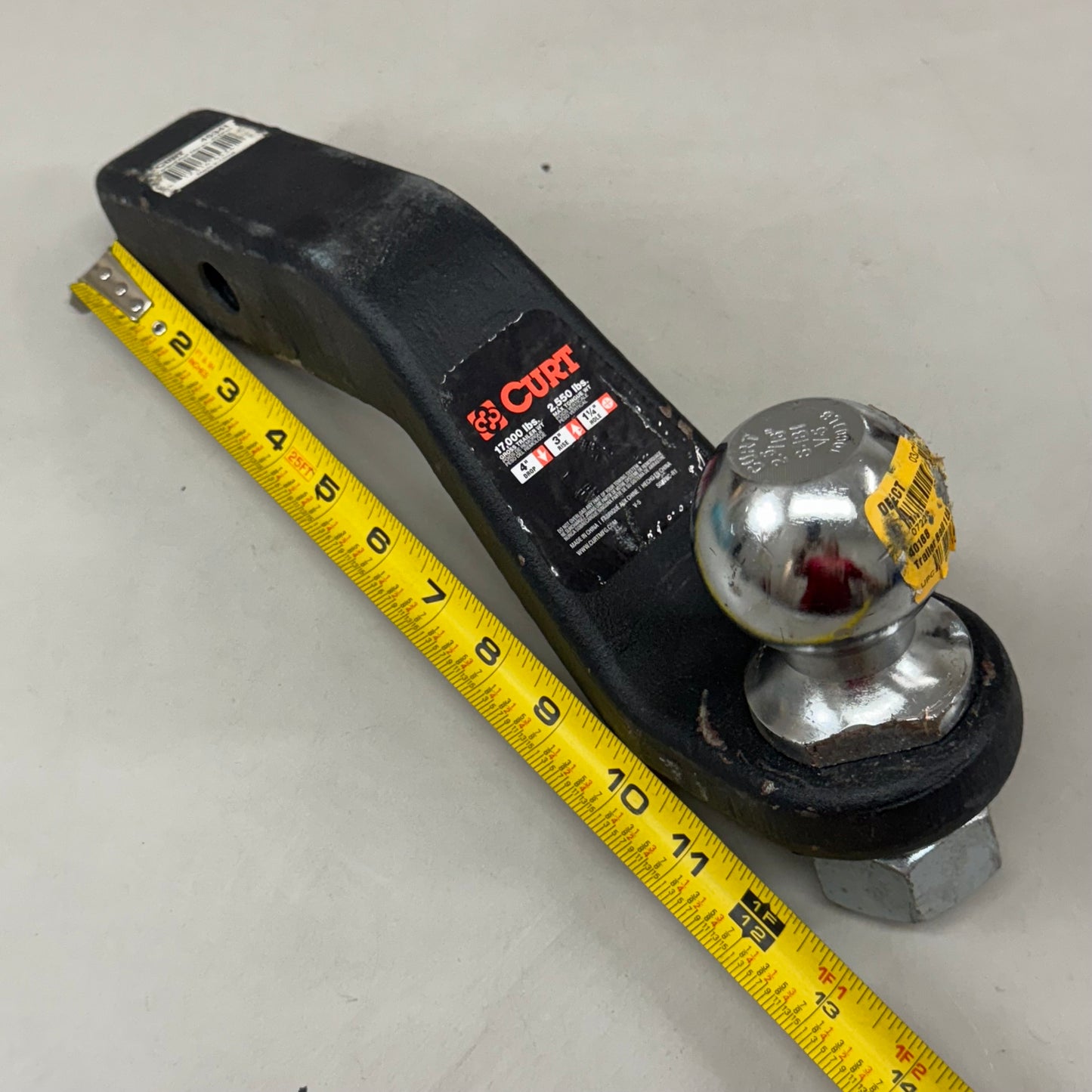 CURT Forged Trailer Hitch Steel Shank Ball Mount  8-1/2" Long 45341