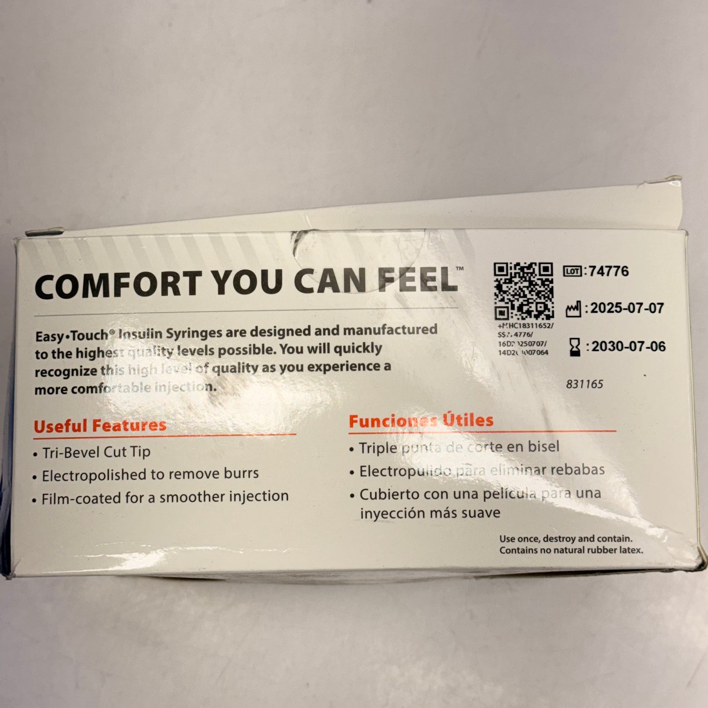 EASY TOUCH (100 PACK) U-100 Insulin Syringes 31 Gauge 1ml CC 5/16" 831165 (New Other)