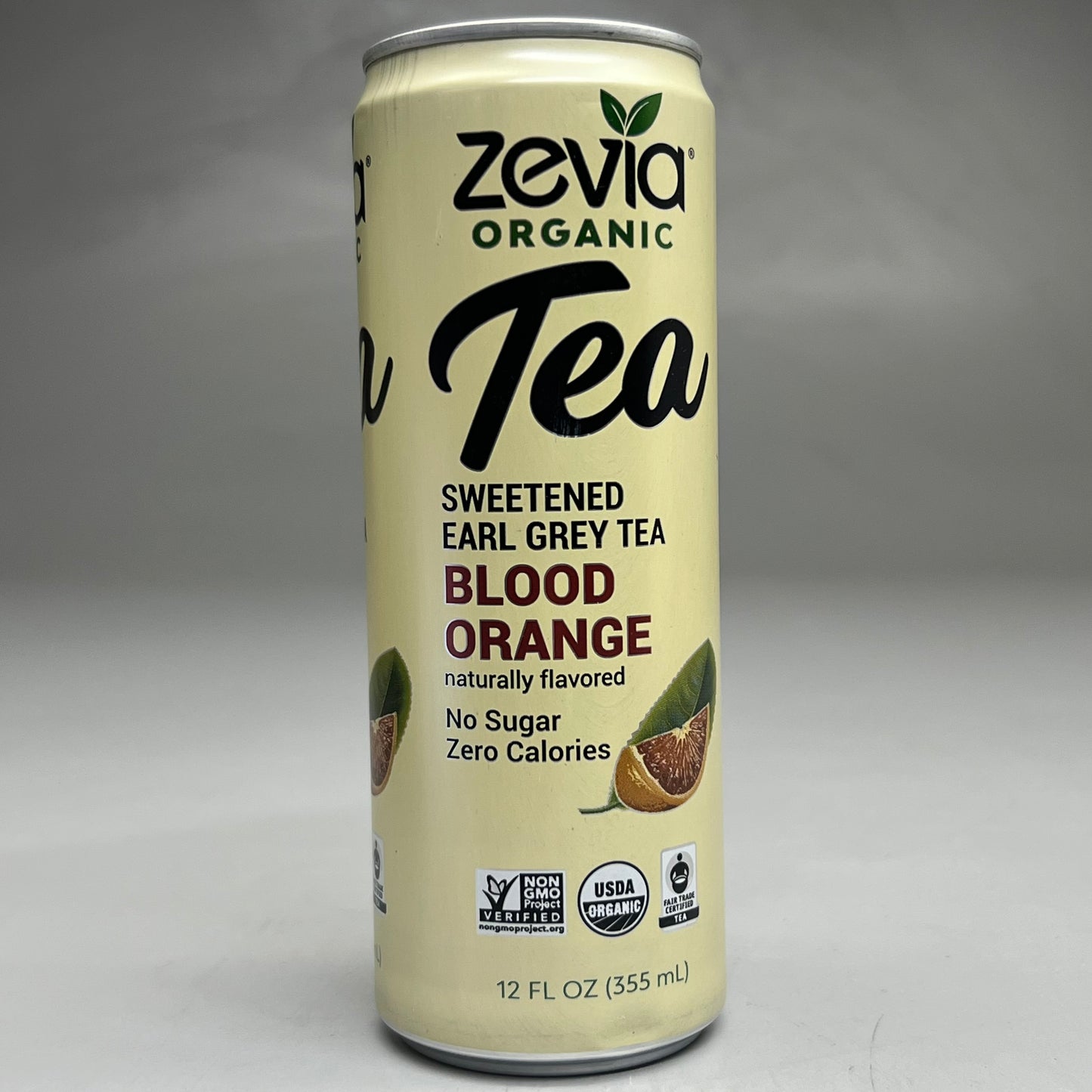 ZA@ ZEVIA 12PK! Organic Tea Sweetened Earl Grey Tea Blood Orange 12fl oz  (11/24)