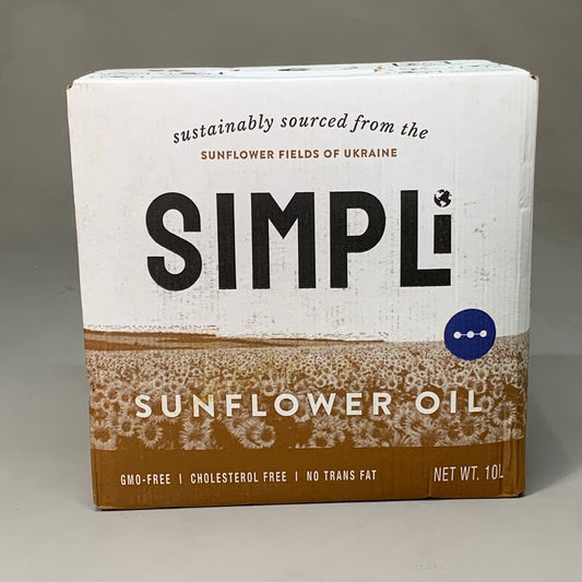 ZA@ SIMPLI Sunflower Oil From Fields of Ukraine Cholesterol-Free GMO-Free 10L (2.64 Gal) 21230 (07/24)