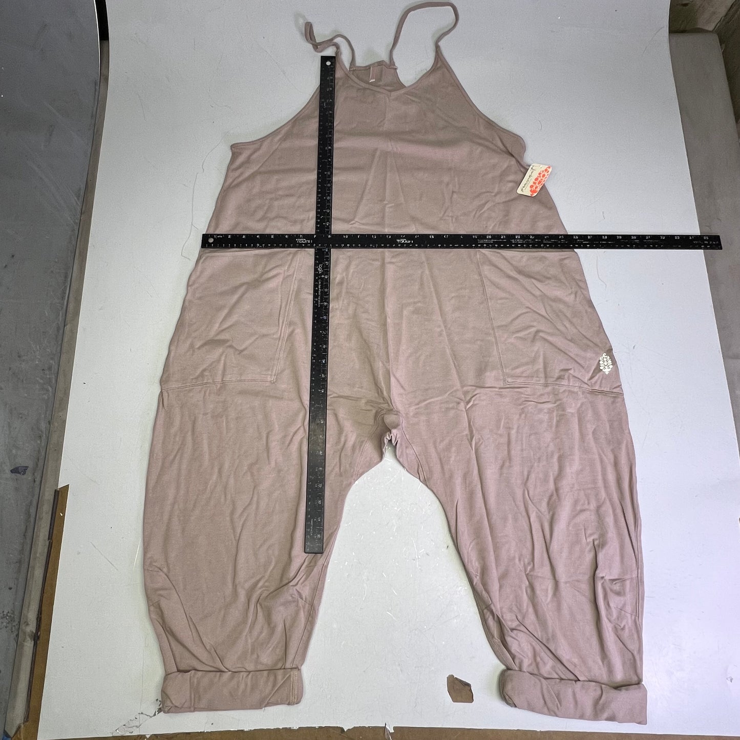 FREE PEOPLE Hot Shot Onesie Relaxed Fit Women's Sz L Mocha Latte 80029523