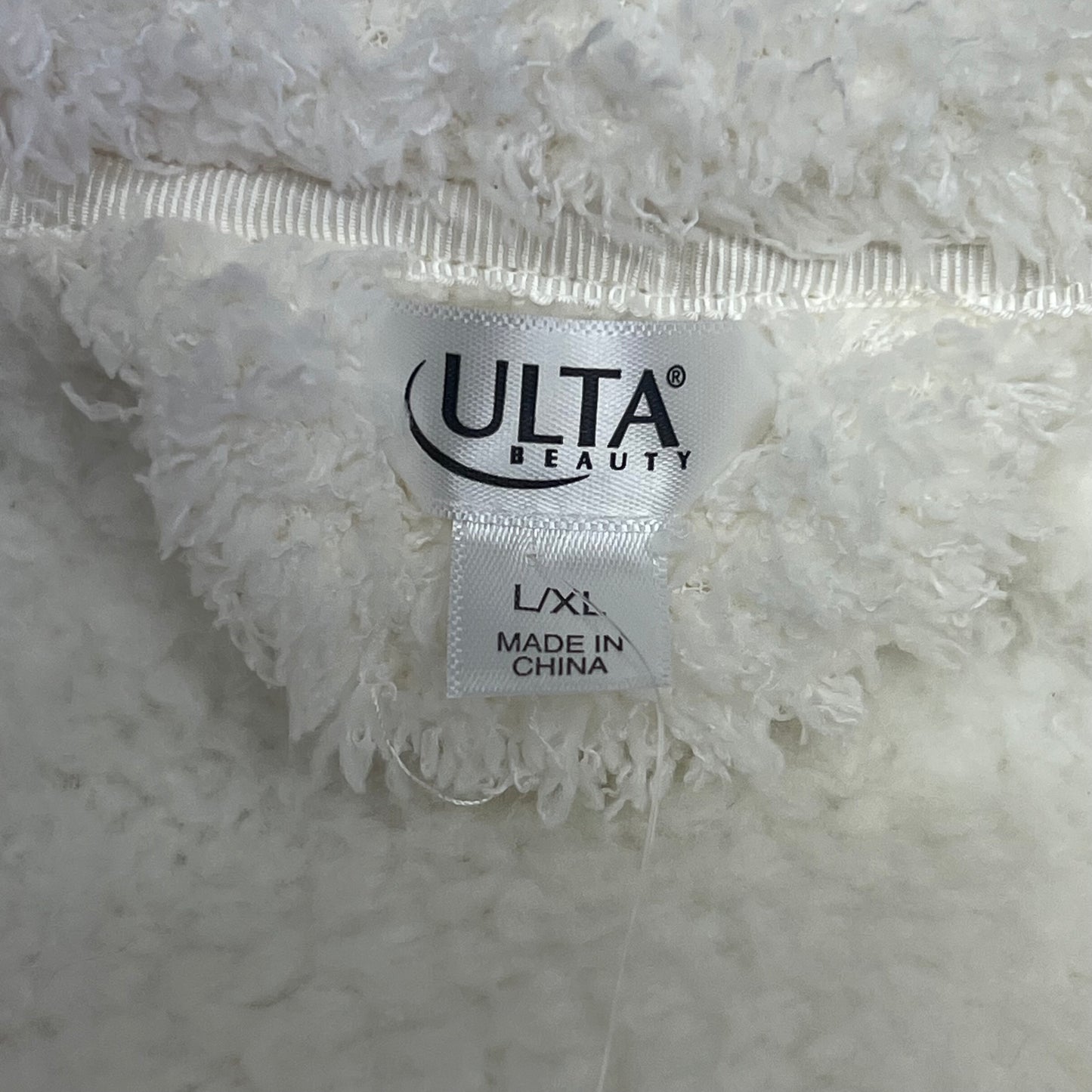 ULTA BEAUTY 2023 Long Sleeve Plush Tie Robe Gift Tag Women's Sz L/XL White