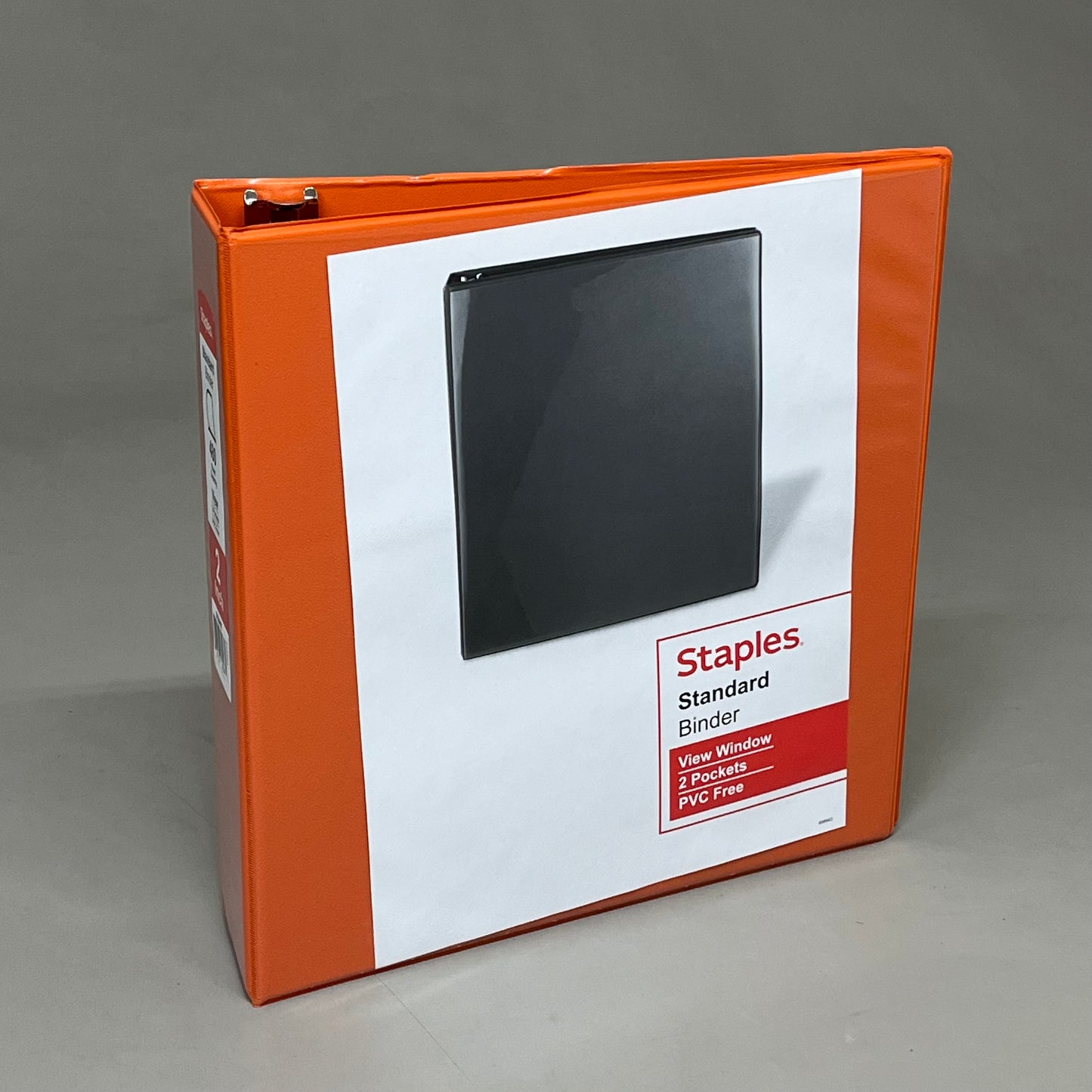 STAPLES (6 PACK) Binder View Window 2 Pockets PVC Free D-Rings 2" Red Orange