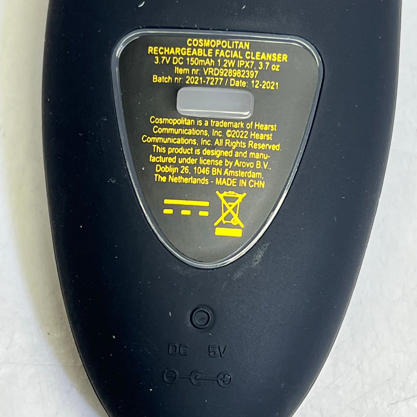 COSMOPOLITAN (2 PACK) Rechargeable Waterproof Silicone Face Scrubber Black 2021-7277