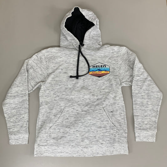 LONEROCK Helen Georgia Tie Hoodie Sz Medium White/Grey