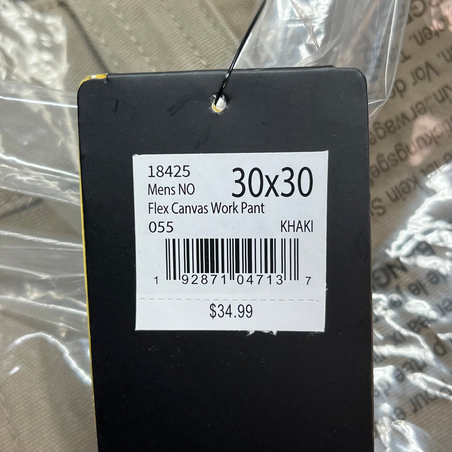 NOBLE OUTFITTERS Flex Stretch Canvas Work Pant Men's Sz 30x30 Khaki 18425