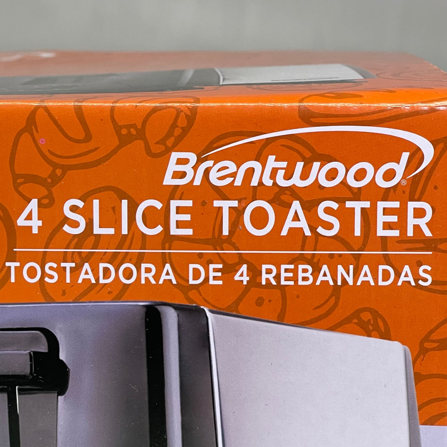 BRENTWOOD 4-Slice Toaster Black & Steel 1300 Watts 6 Settings TS-284