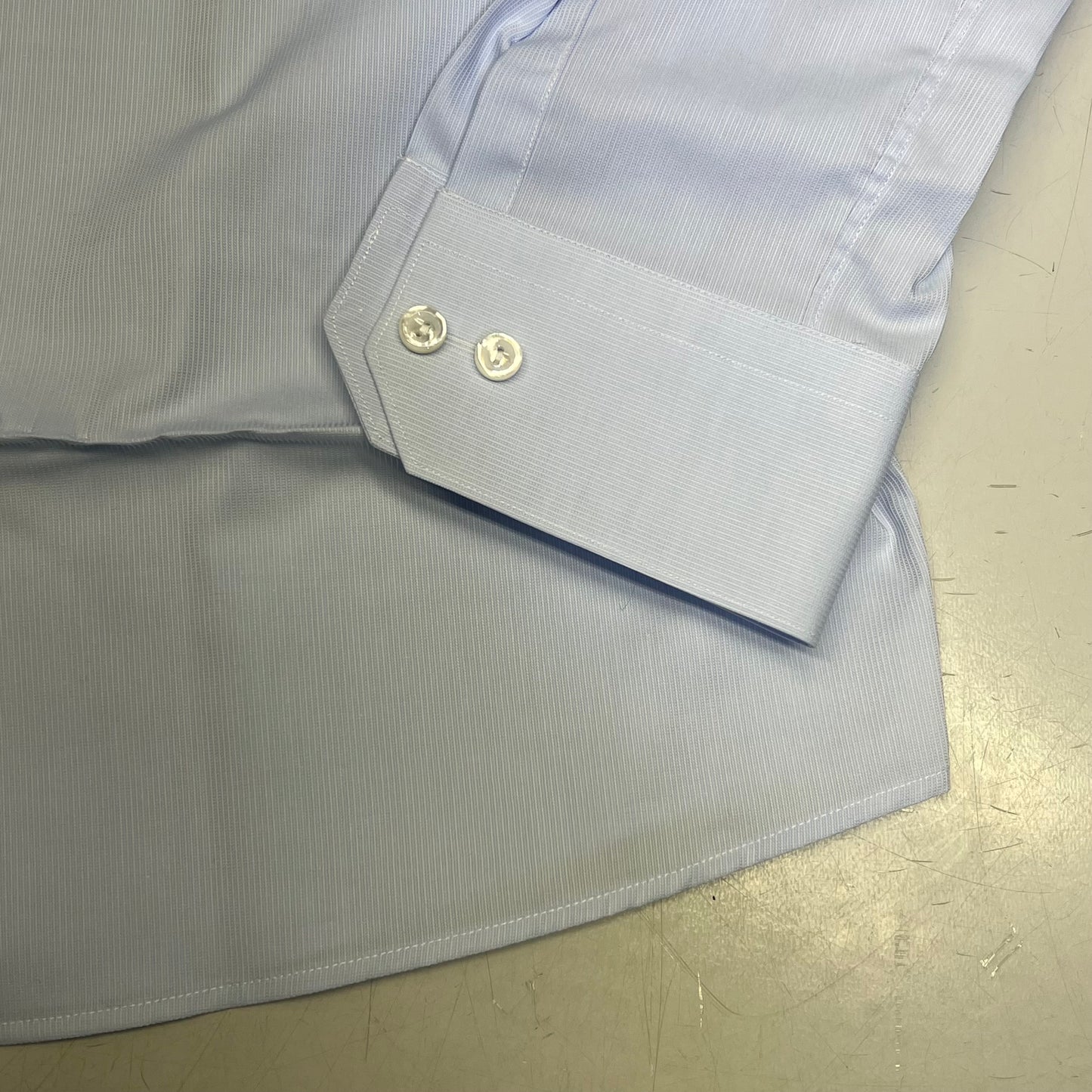 ETON Textured Twill Shirt Men's Contemporary Sz 43 Light Blue 1000136432243