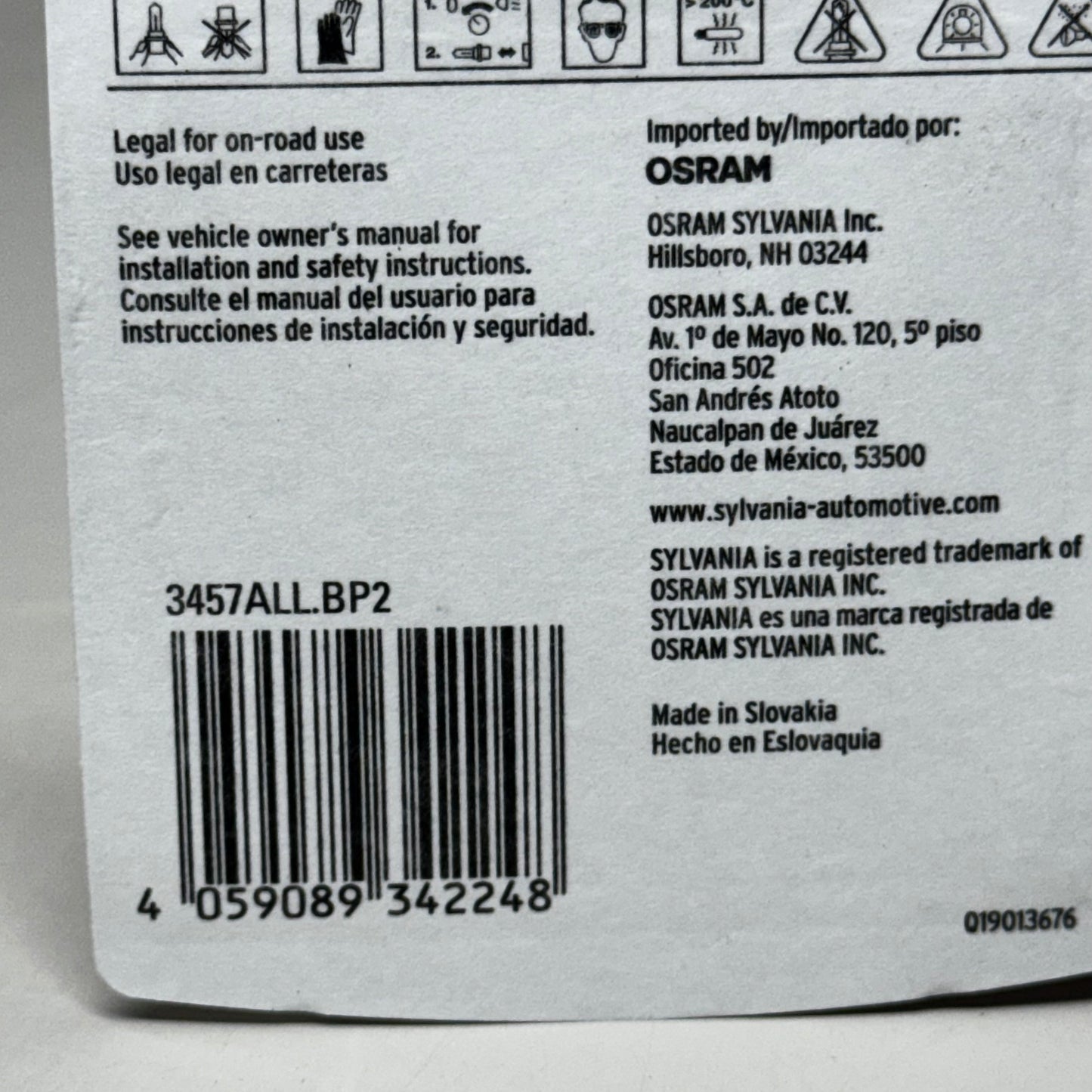 SYLVANIA (6 Bulb) Long Life Miniature 3457A, Orange 3457ALL.BP2