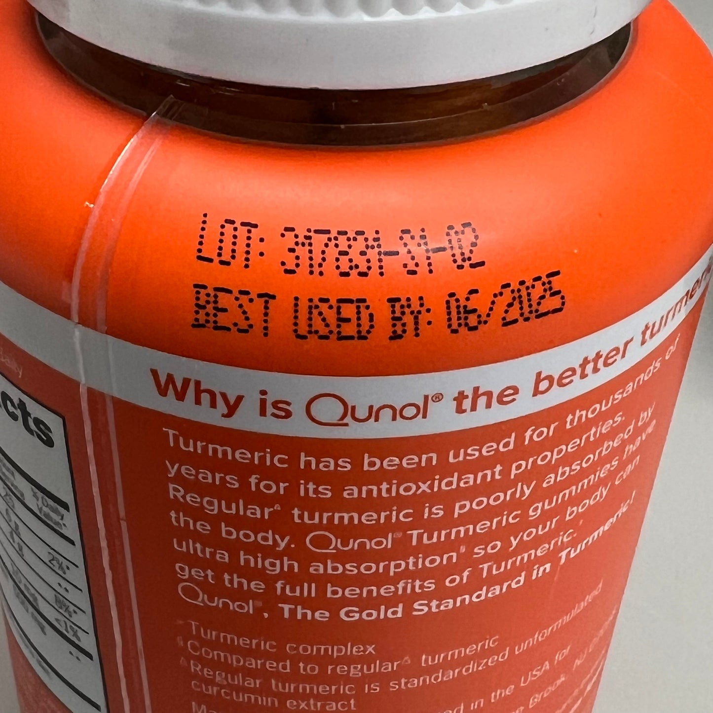 QUNOL (3 PACK) Turmeric Gummy Dietary Supplements 500 mg 60 Count BB 06/25