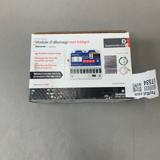 WHITE ROGERS EMERSON Non-Integrated Ignition Module White 50D50-801