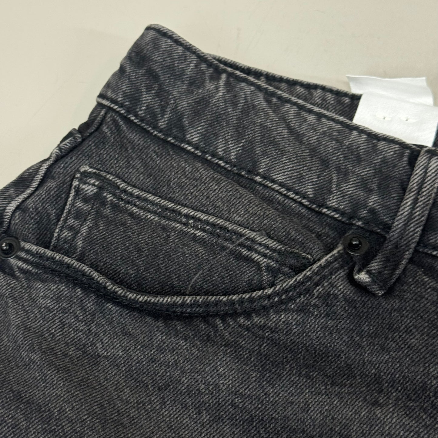GOOD AMERICAN Denim Crystal Trim Skirt Women's Sz 12 Black376 GFD301