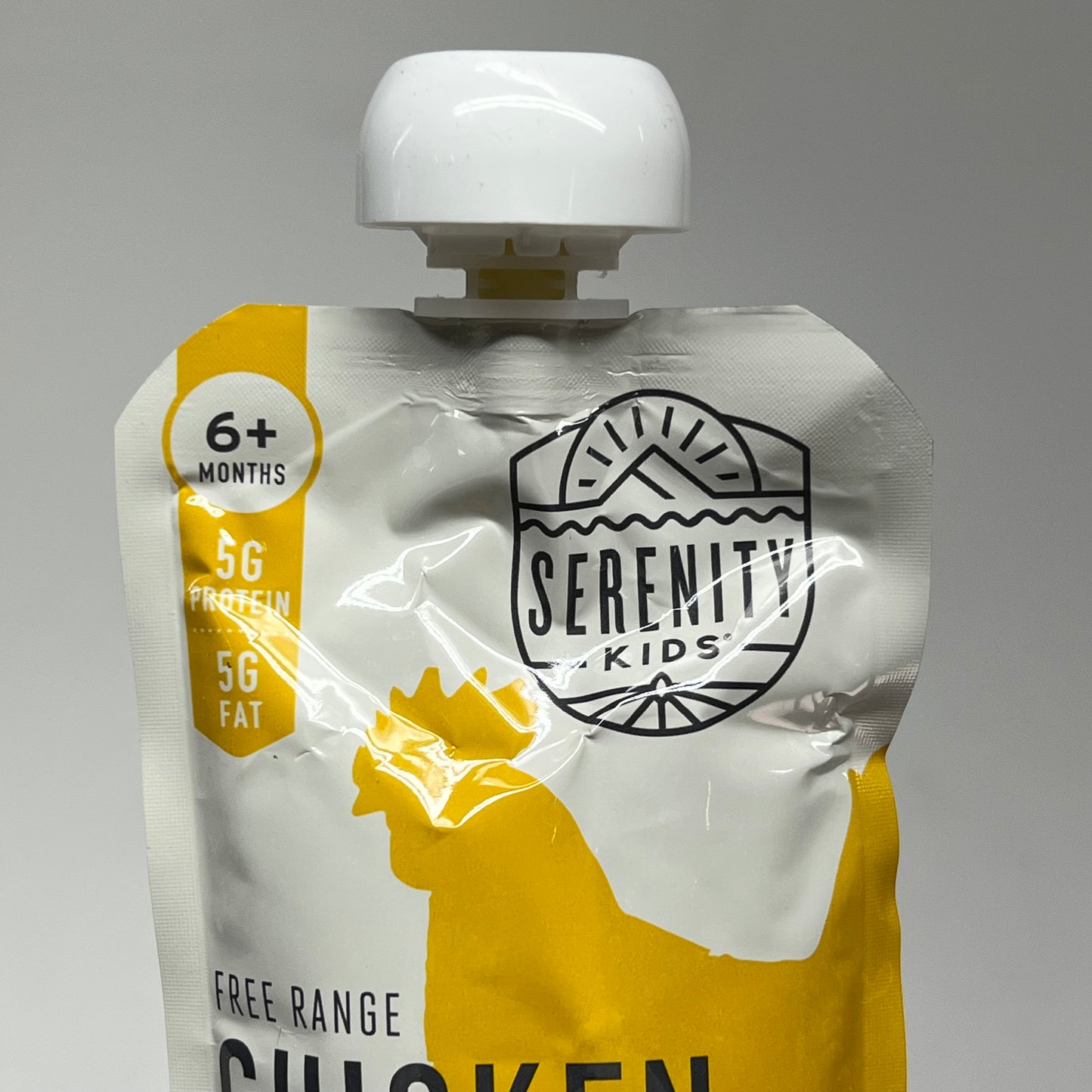SERENITY (6 PACK) Free Range Chicken W/ Peas & Carrots Baby Food Pouch BB 09/27