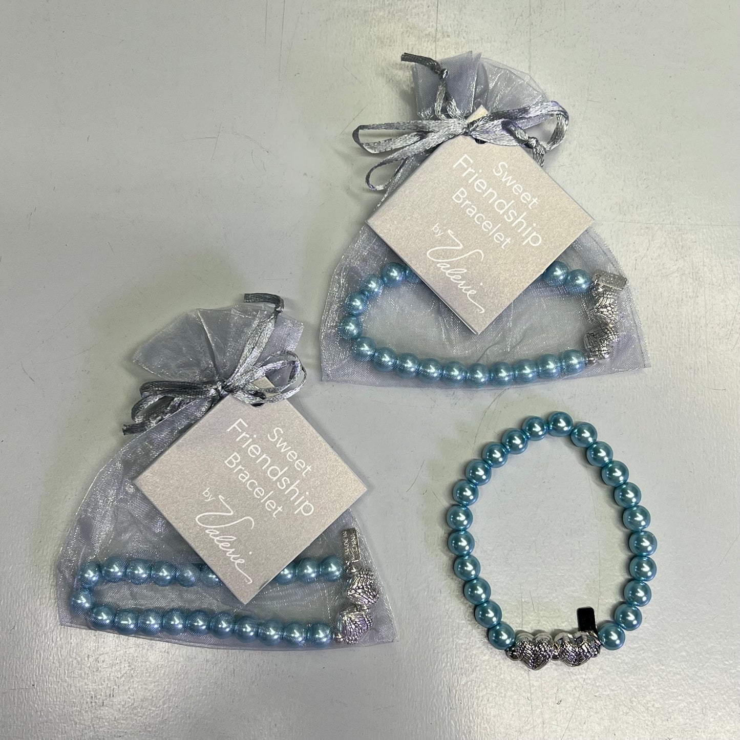 VALERIE PARR HILL Angel Wing Heart & Pearl Friendship Bracelets Average Blue