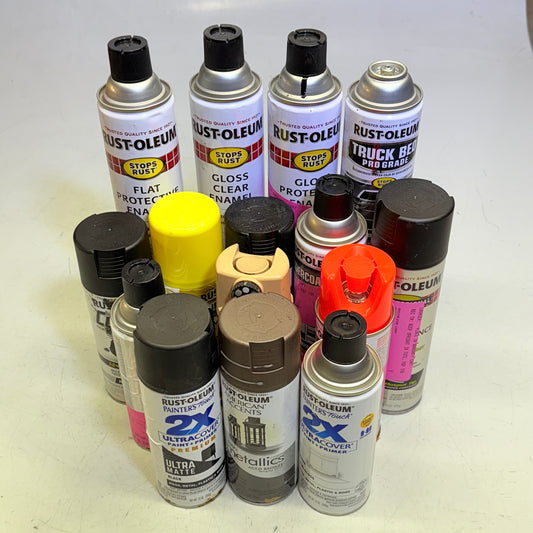 ZA@ RUST OLEUM (15 PACK) Assorted Aerosol Can Spray Paint Assorted Variety Of Colors (New- Used)