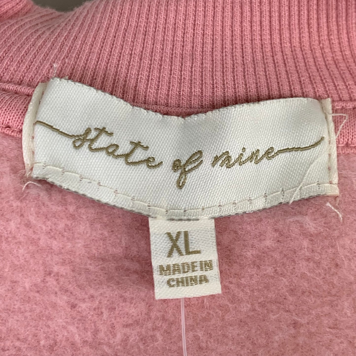 STATE OF MINE Women's Texas Print Sweatshirt Sz-XLarge Blush 15711