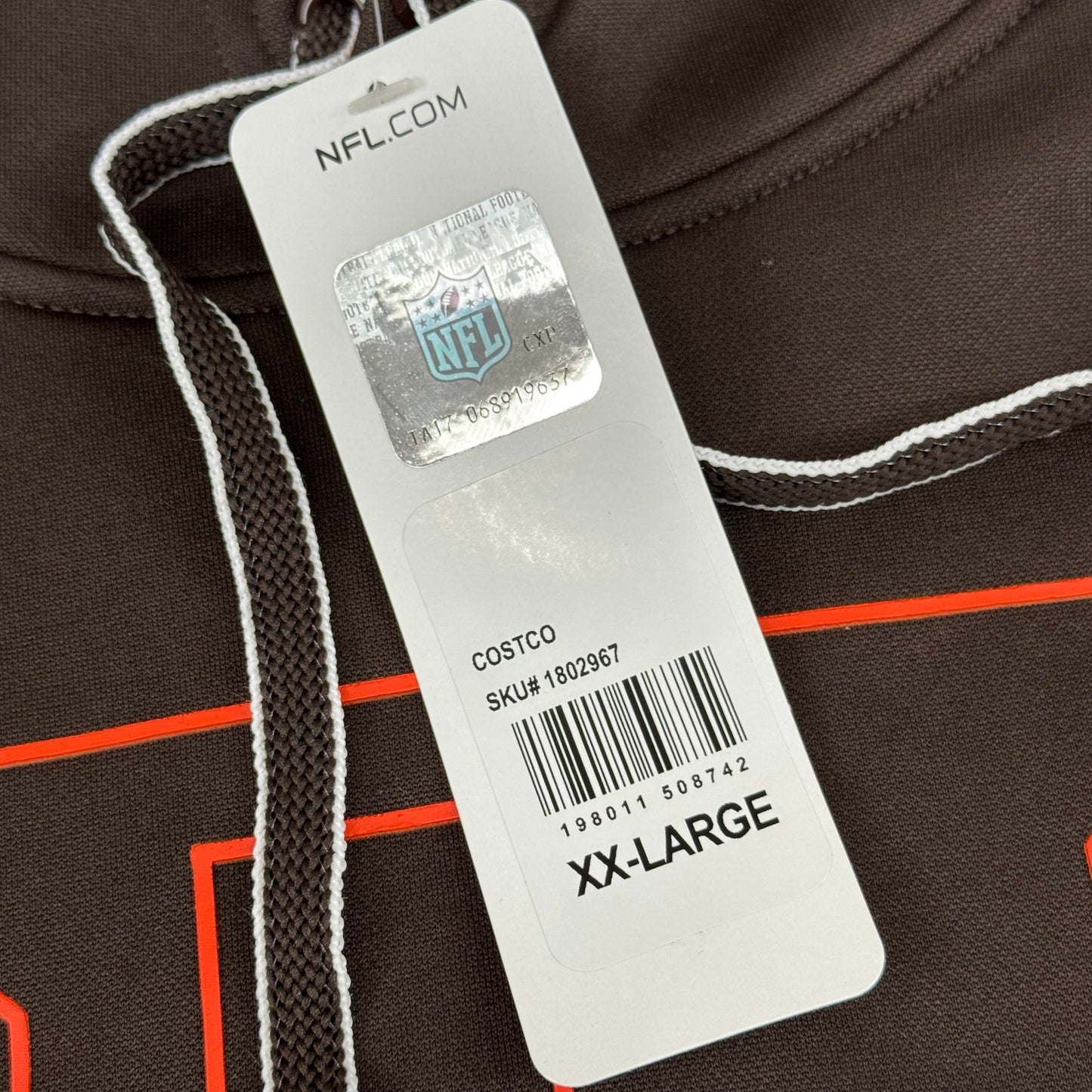 NFL Cleveland Browns Hoodie AFG North Sweatshirt Pullover XXL Brown 1802967 Football