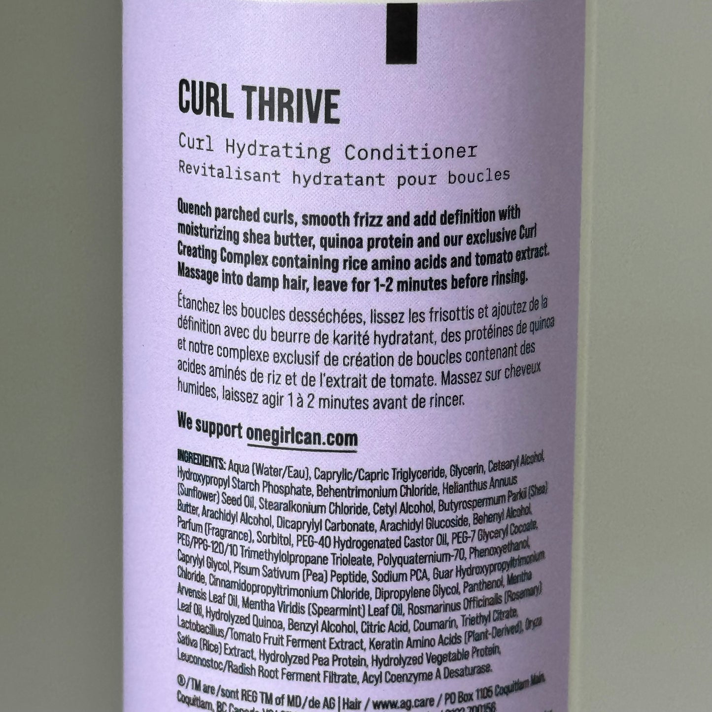 AG CARE Curl Thrive Hydrating Defining Conditioner Silicone-Free 8 fl oz 100122