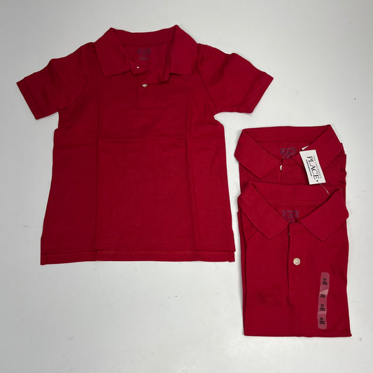 THE CHILDRENS PLACE (3 PACK) Uniform Soft Pique Polo Shirt Boy's sz 5T Red