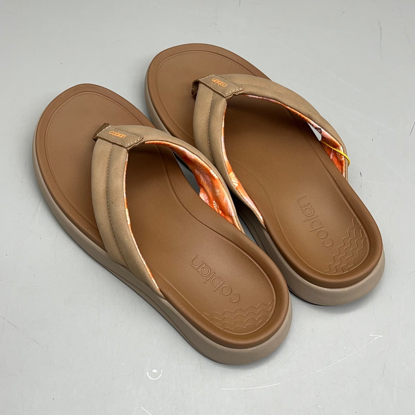 COBIAN Darby Synthetic Suede Strap Sandals Women's Sz 9, EU 39.5 Tan DAR24-230-9