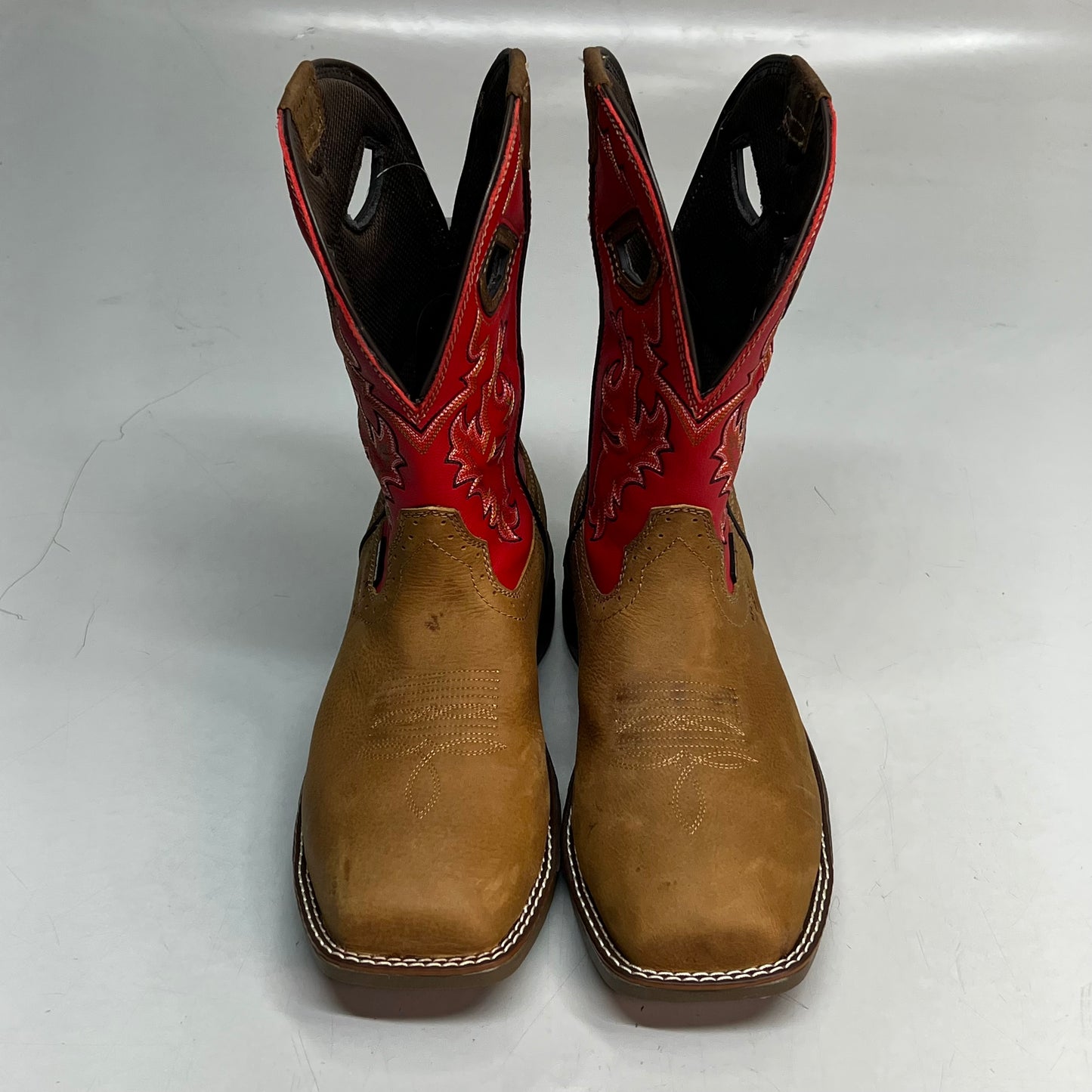 WORK WILD WEST Phantom Rider Henley Comp Toe AG8 Footbed Men's Sz 10 Red DH5358