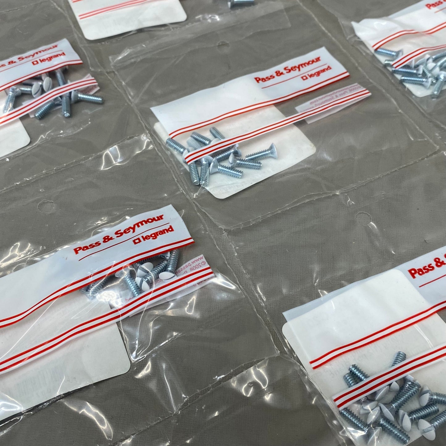 PASS & SEYMOUR (20 Pack) White Blanc Wall Plate Screws  1/2" Long 510-WCC20