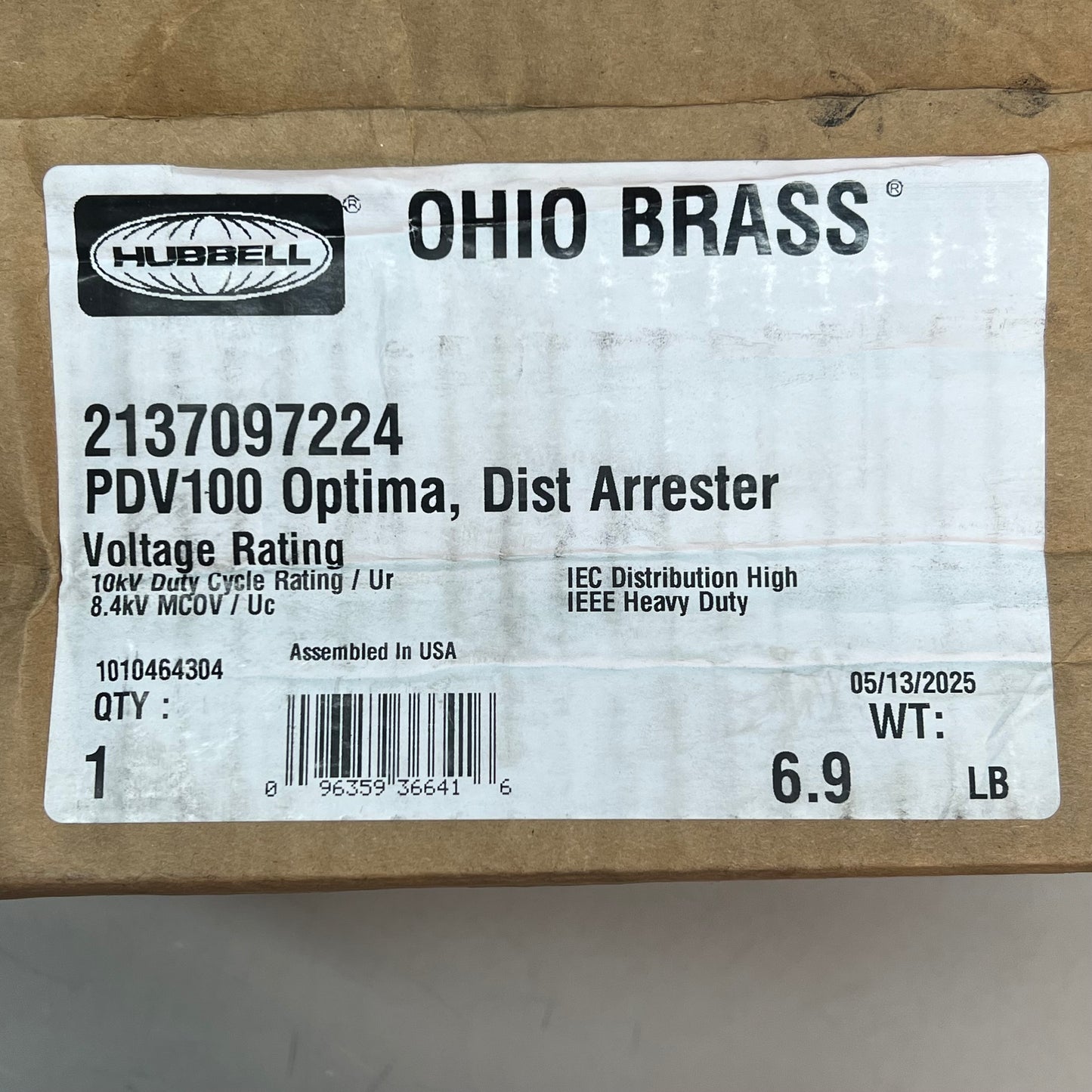 HUBBELL High Quality Optima Arrester 8.4 KV MCOV, 7224 Hardware PDV-100