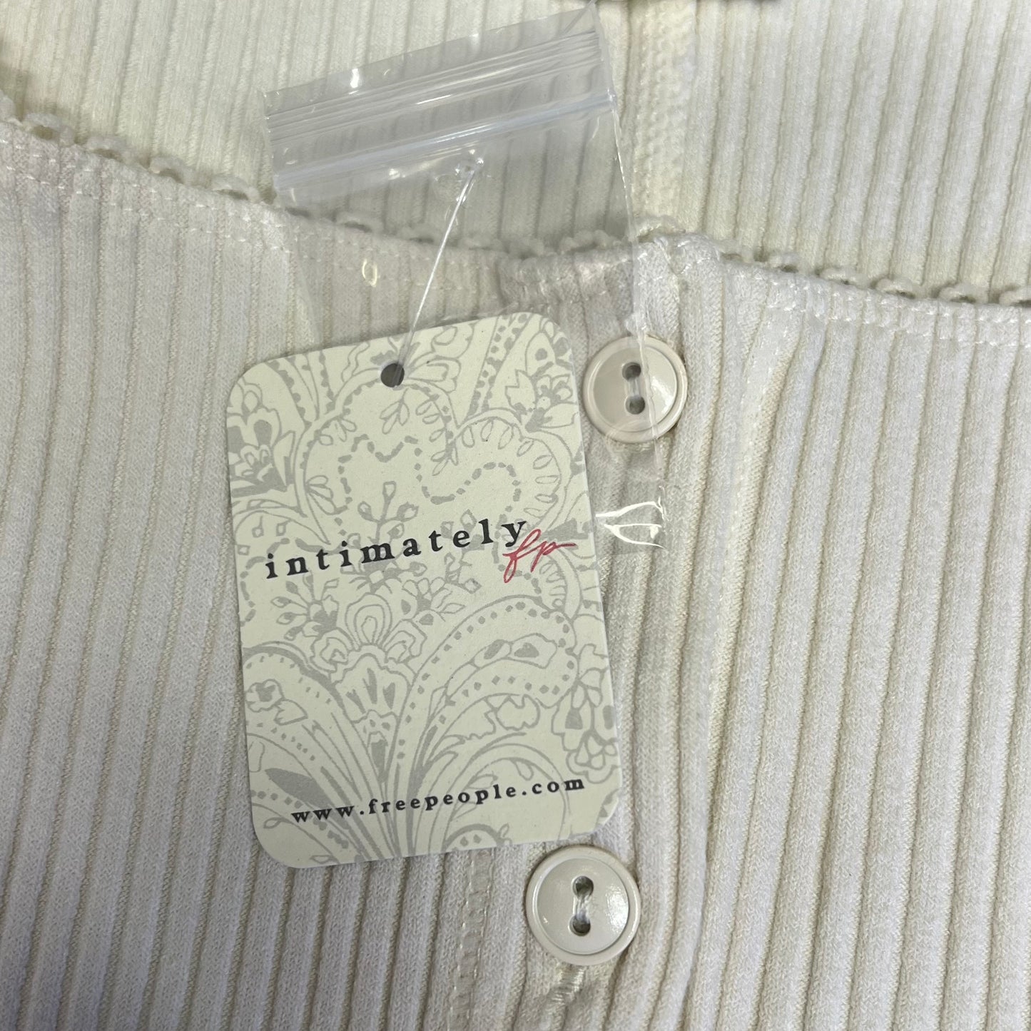 FREE PEOPLE Ribbed Cap Sleeve Most Wanted Cardi Women's Sz S Ivory 92736032